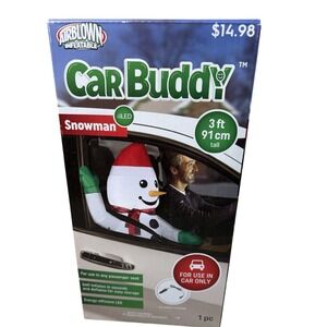Gemmy Air blown‎ Inflatable Car Buddy Snowman 3ft LED Lightup Passenger Seat